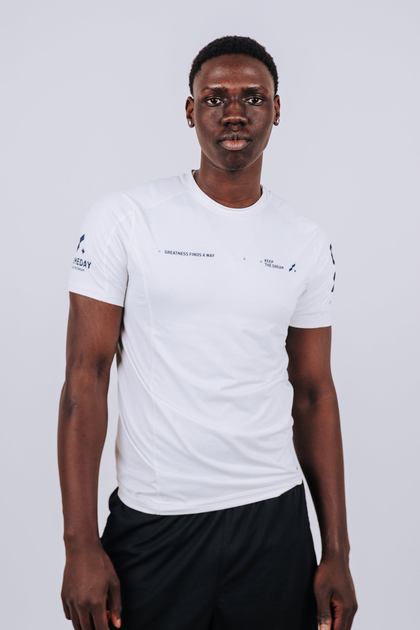 "Greatness Finds A Way” Compression Shirt — White Edition