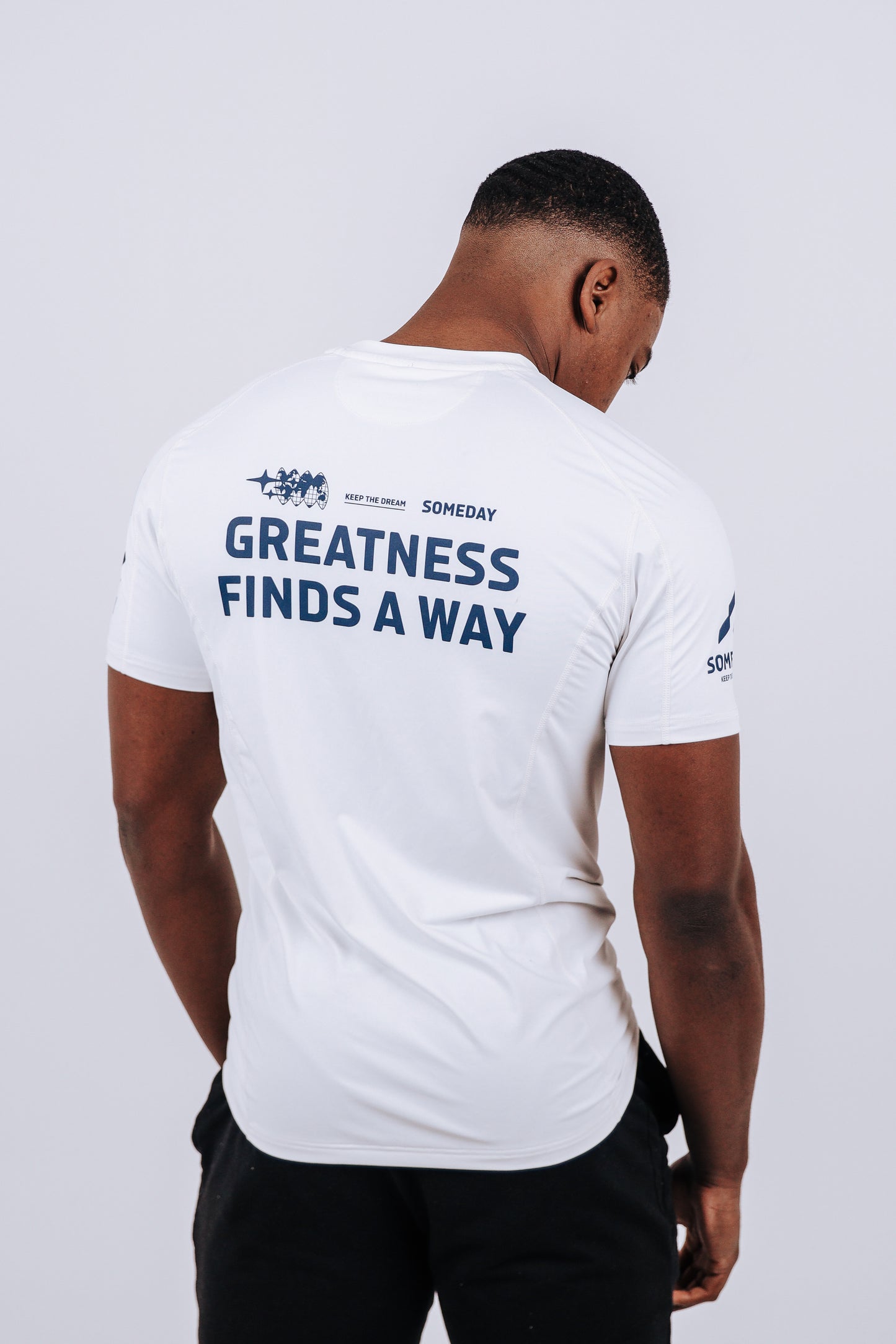 "Greatness Finds A Way” Compression Shirt — White Edition