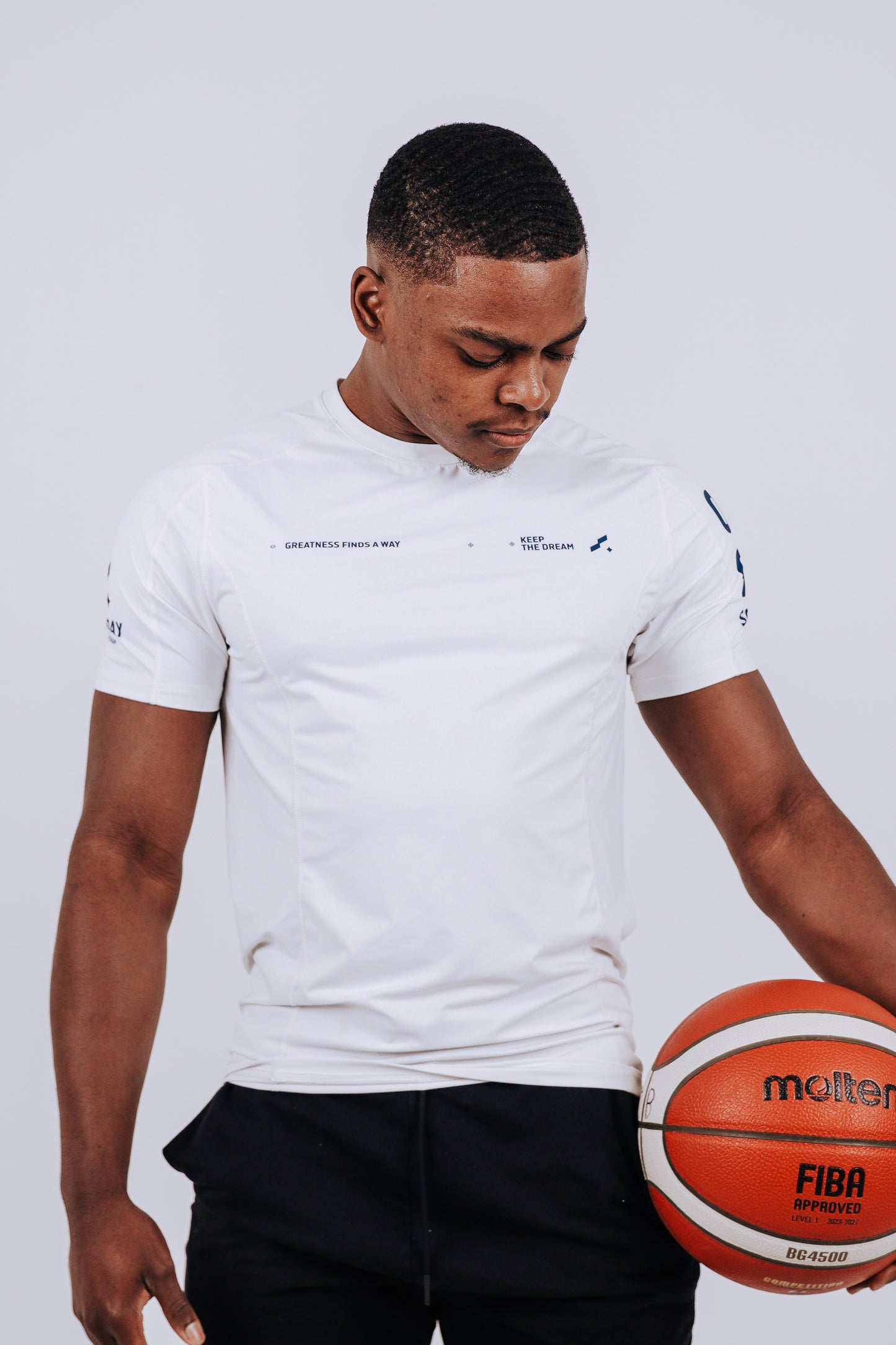 "Greatness Finds A Way” Compression Shirt — White Edition