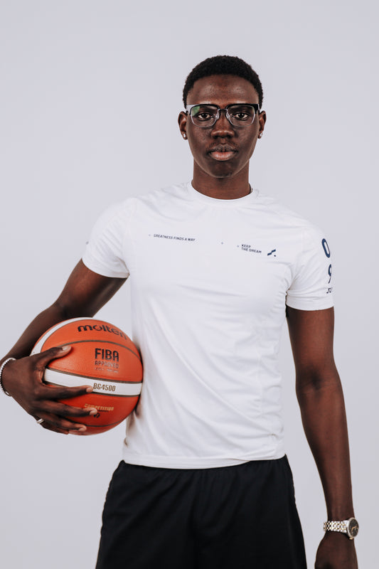 "Greatness Finds A Way” Compression Shirt — White Edition